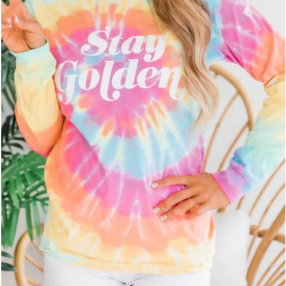 Stay Golden Tie Dye Crew Neck - Picture 3 of 5